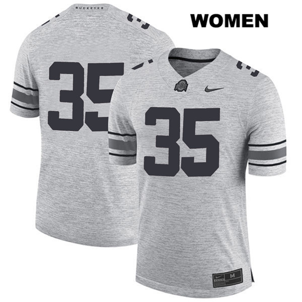 Ohio State Buckeyes Women's Luke Donovan #35 Gray Authentic Nike No Name College NCAA Stitched Football Jersey YR19P76LF